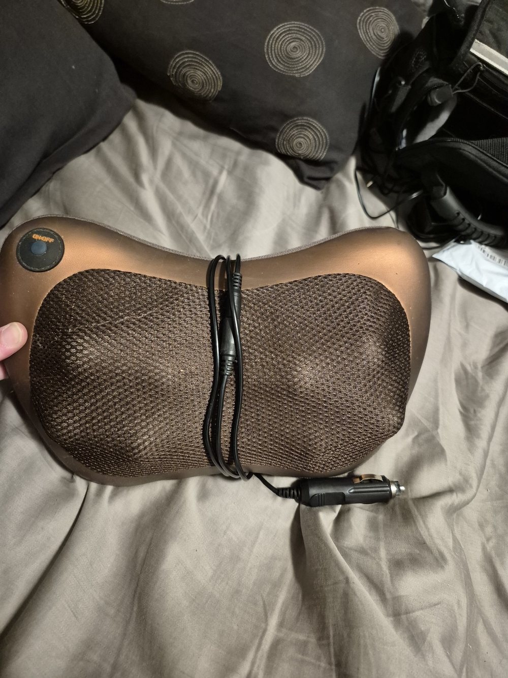 Brown Shiatsu Car Neck & Back Massager with Heat